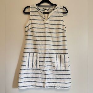 Boden Blue and White V-Neck Sleeveless Sundress